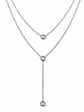 Aube Necklace N018　オーデネックレスN008のメイン画像　2連チェーンで外側チェーンがy字デザイン各チェーンぼトップにはジルコニアがあしらわれています