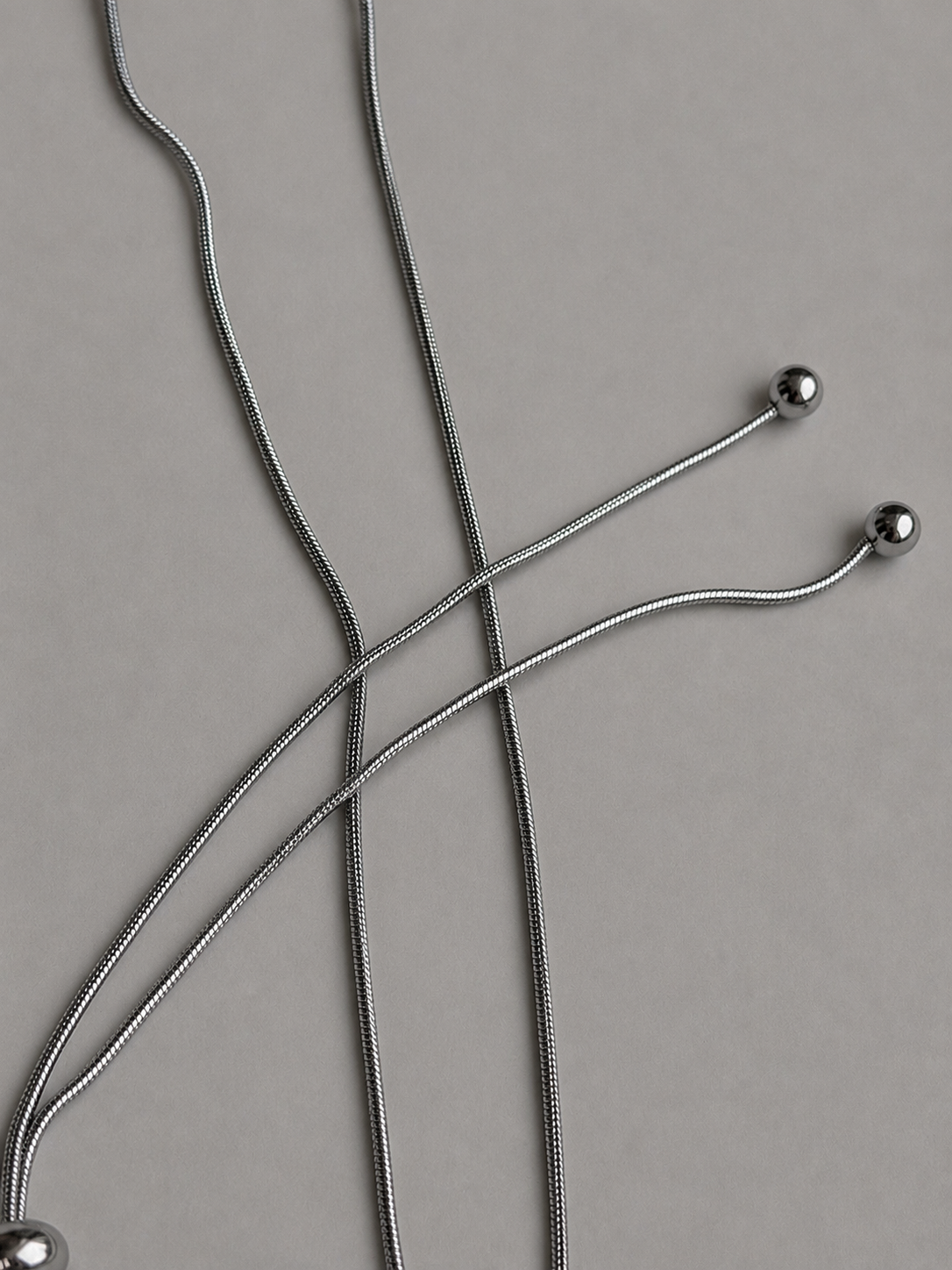 Corde Necklace N019　コードネックレスN019　金属アレルギー対応ステンレスのシルバーカラーのチェーン部分のディテール