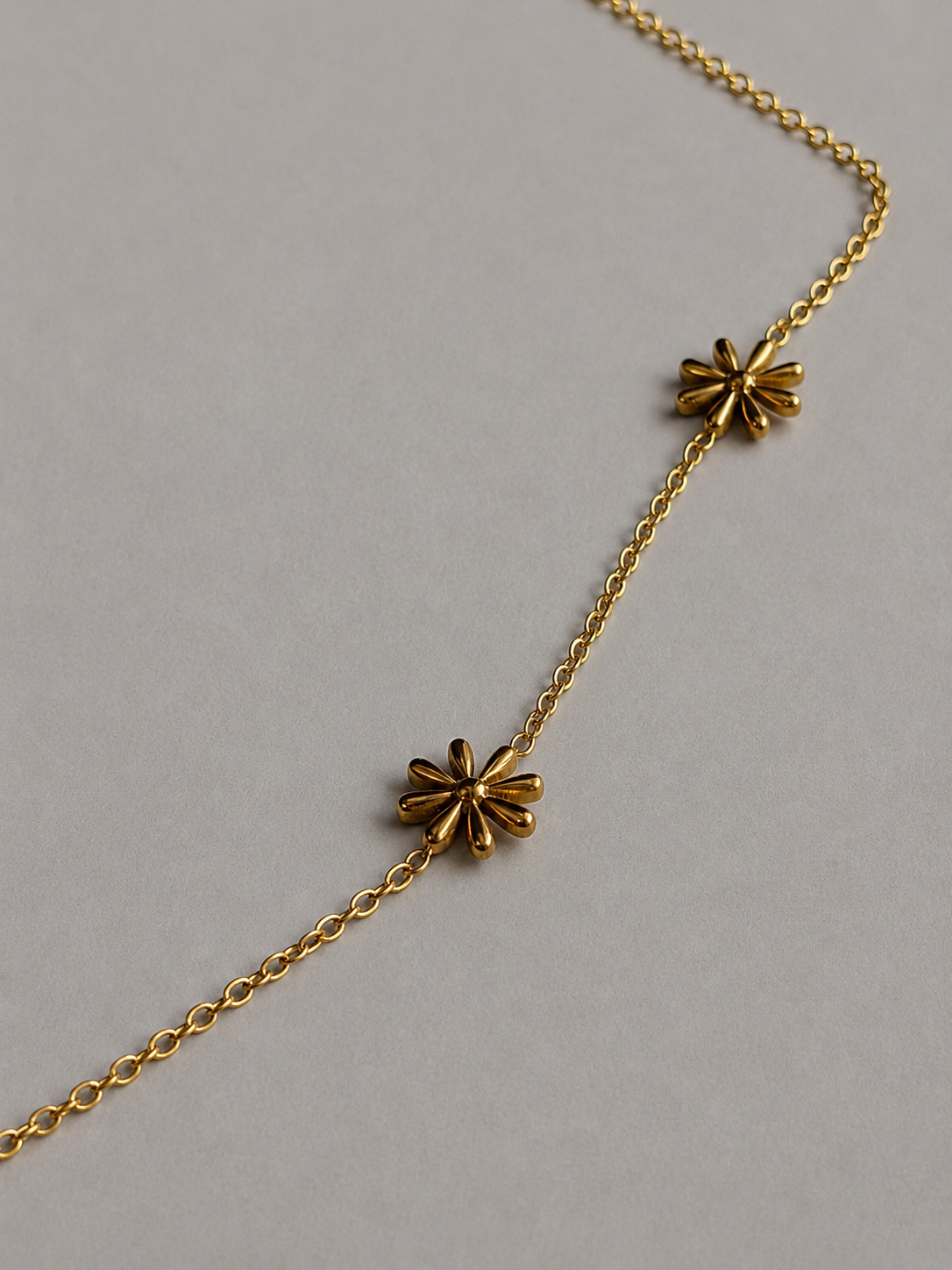 Fleurir Necklace N015 フルールネックレスN15　お花モチーフ部分とチェーン部分の詳細