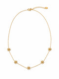 Fleurir Necklace N015 フルールネックレスN15　チェーンに5つお花モチーフが付いてるデザインのネックレスのメイン画像　